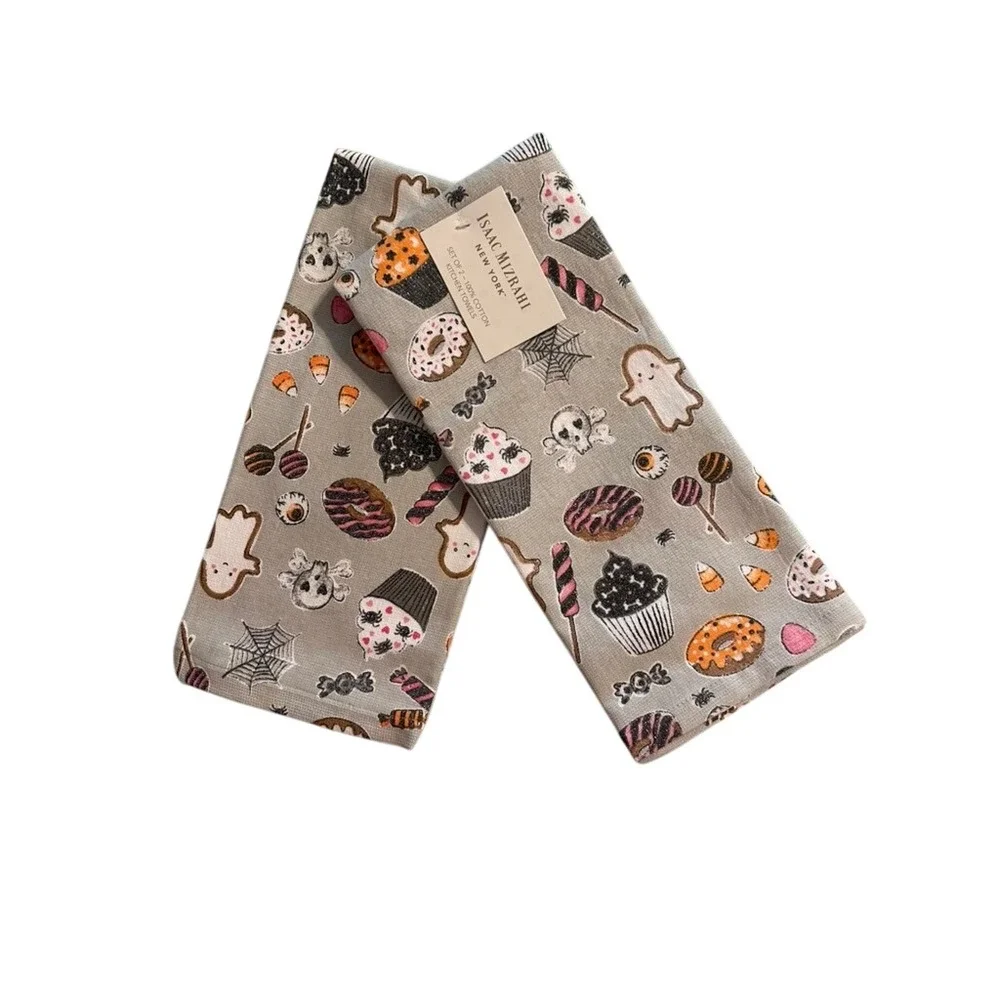 Isaac Mizrahi New York Halloween Kitchen Towels, Set of 2, Cotton‎